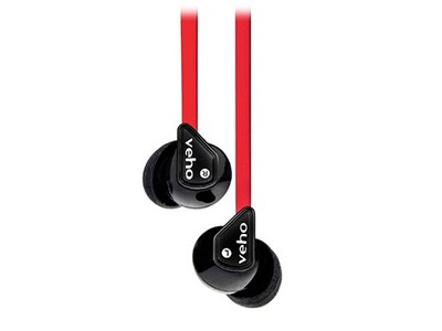 Veho Z-1 Stereo In-Ear Noise Isolating Wired Earbuds - Red