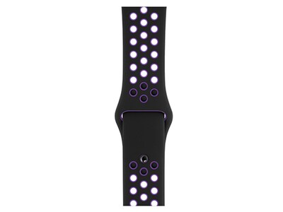 Bracelet sport Nike de 40mm pour montre Apple Watch - noir/ Hyper Grape, petit et moyen