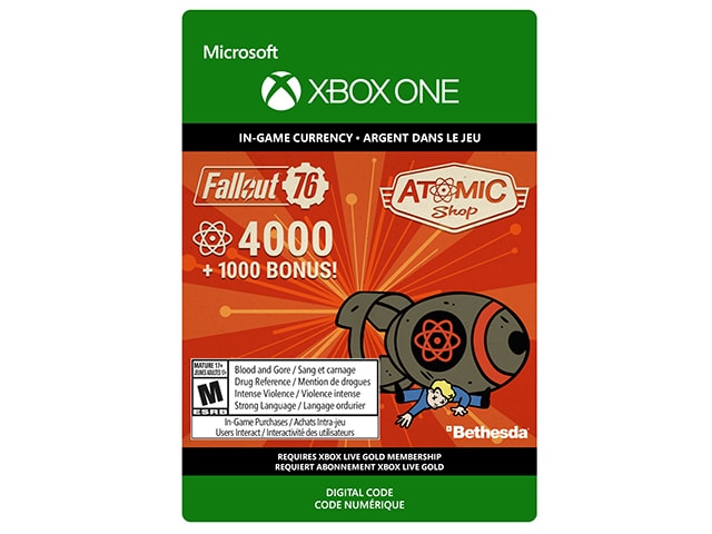 Fallout 76: 4000 (+1000 Bonus) Atoms (Code Electronique) pour Xbox One