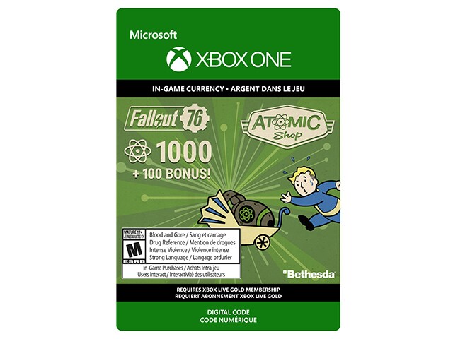 Fallout 76: 1000 (+100 Bonus) Atoms (Code Electronique) pour Xbox One