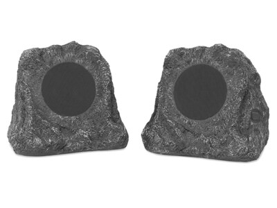 Haut-parleurs Bluetooth® en forme de roche pour l’extérieur de Victrola - gris