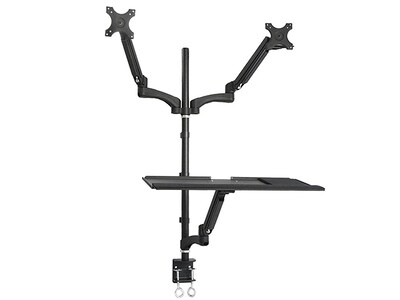 TygerClaw TYDS10022 13” - 27” Double Arm Monitor Mount Sit-Stand Desk Workstation