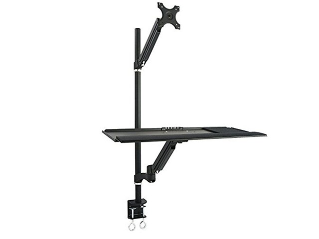 TygerClaw TYDS10019 13” - 27” Single Arm Monitor Mount Sit-Stand Desk Workstation