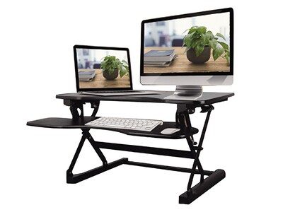 TygerClaw TYDS10020BLK Height-Adjustable Sit-Stand Ergonomic Desk Workstation