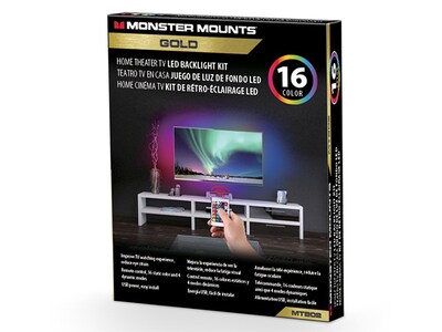 Monster Mounts Quad Strip Home Theater TV LED Backlight Kit MTB02