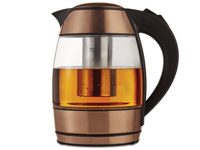 Brentwood KT-1960RG 1.8L Electric Glass Kettle with Tea Infuser - Rose Gold