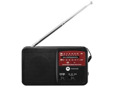 Radio rechargeable AM/FM et NOAA avec lampe de poche ATMOS de Motorola - noir