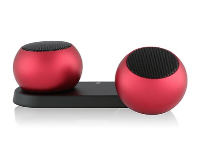 Haut-parleurs Bluetooth® portatifs My Heavy Metal - Rouge - ensemble de 2
