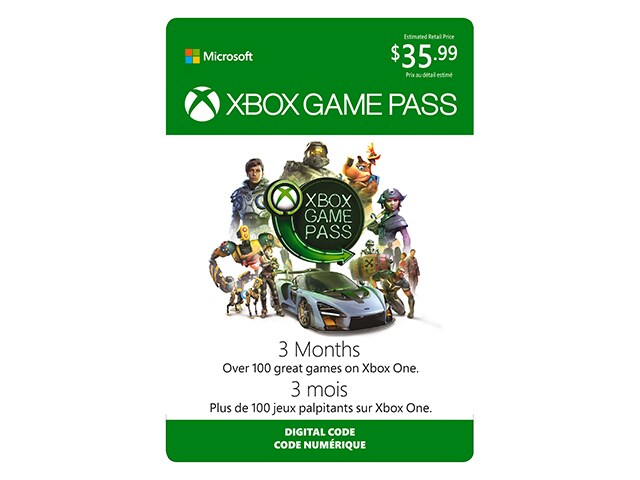 3 Month Xbox Live Game Pass Gift Card (Code Electronique) pour Xbox