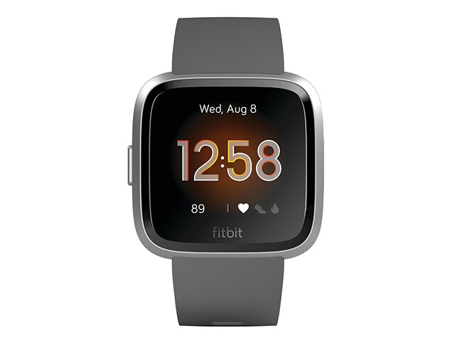 Fitbit® Versa™ Lite Edition Smartwatch - Silver Aluminum Case, Charcoal