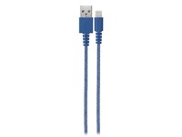 VITAL 1.2m (4’) Lightning-to-USB Fabric Charge & Sync Cable - Blue