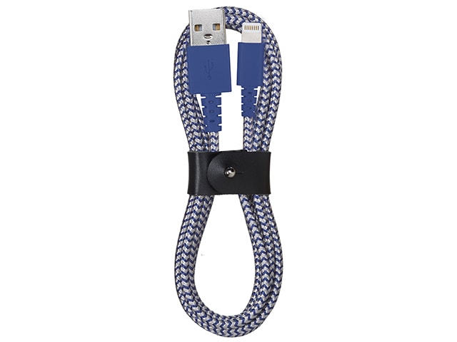 Câble tressé Lightning vers USB de 1,2 m (4 pi) de VITAL - bleu et gris