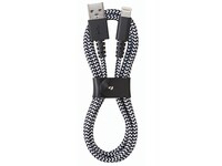 VITAL 1.2m (4’) Braided Lightning-to-USB Cable - Black & White