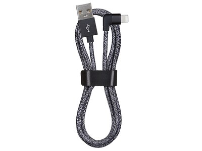 VITAL 1.2m (4’) 90 Degree Lightning-to-USB Charge & Sync Cable - Silver
