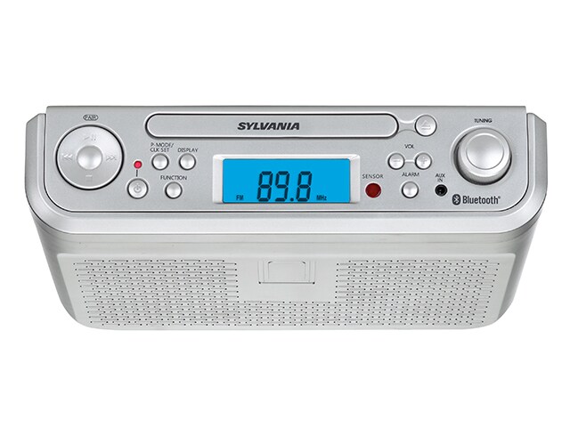Sylvania SKCR2713 Under-Counter Bluetooth® FM Clock Radio with CD Player - Silver