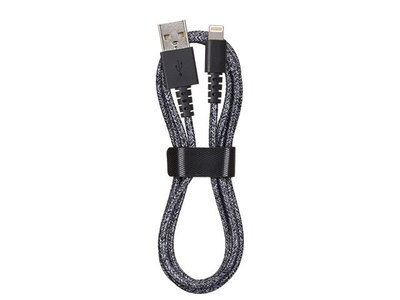 VITAL 1.2m (4’) Lightning-to-USB Fabric Charge & Sync Cable - Silver