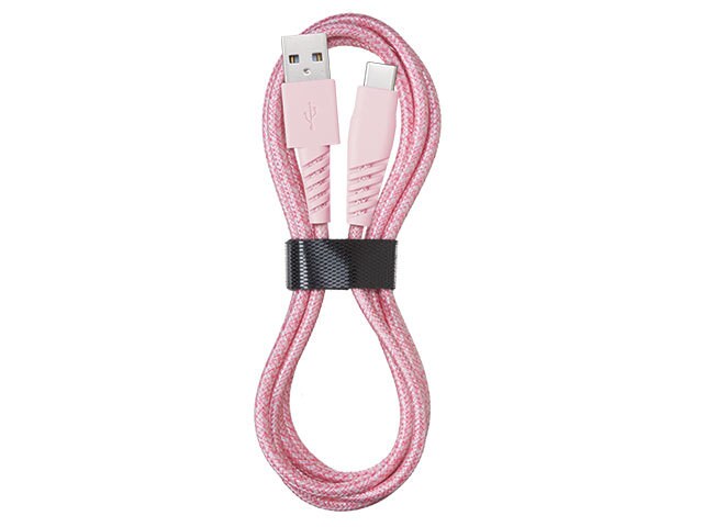 VITAL 1.2m (4’) USB Type-C™-to-USB Charge & Sync Fabric Cable  - Pink