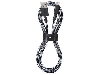 VITAL 2.4m (8’) Braided Lightning-to-USB Cable - Black & White