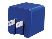 VITAL 2.4A USB Wall Charger with Folding Power Prongs - Blue