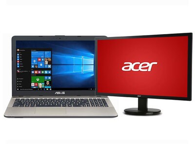 ASUS VivoBook X541UA 15.6” Refurbished Laptop Bundle with Acer K242HL 24” 1080P Monitor