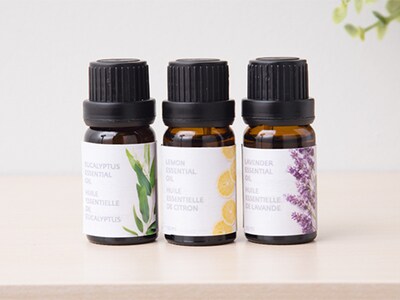 100% Pure Essential Oils Set - Lavender, Eucalyptus & Lemon