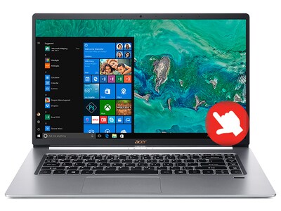 Scratch & Dent - Acer Swift 5 SF515-51T-73PI 15.6” Touchscreen Laptop with Intel® i7-8565U, 256GB SSD, 8GB RAM & Windows 10 Home - Silver