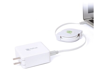 Chargeur UBS-C avec câble de recharge rétractable pour ordinateur portable Notebook de ReTrak
