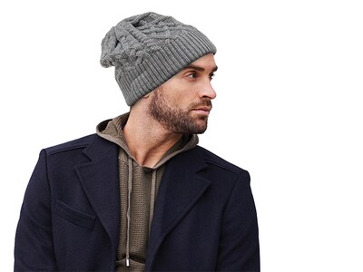 Wireless Bluetooth® Cable Knit Hat - Grey