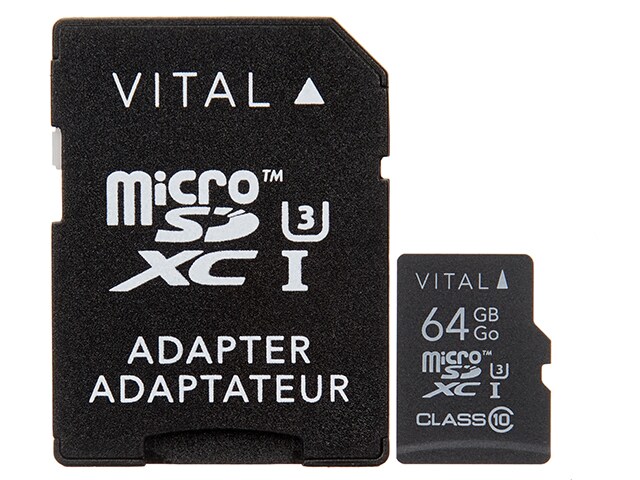 VITAL 64GB UHS-3 Class 10 MicroSDXC Memory Card