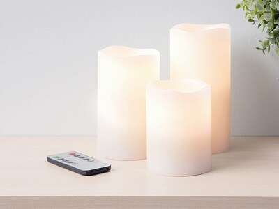 LED Pillar Candles - 3 Pack