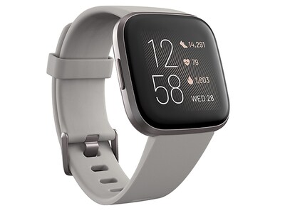 Montre intelligente Versa 2™ de Fitbit® - gris bruine avec bracelet gris pierre