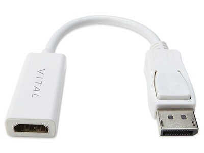 Câble port d'écran mâle vers HDMI femelle (2K/4K) de 10 cm - blanc