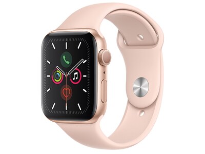 Apple Watch série 5 de 44 mm boîtier en aluminium doré avec bande sport sable rose (GPS)