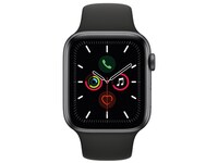 Apple Watch série 5 de 44 mm avec boîtier en aluminium gris cosmique et bracelet sport noir (GPS)