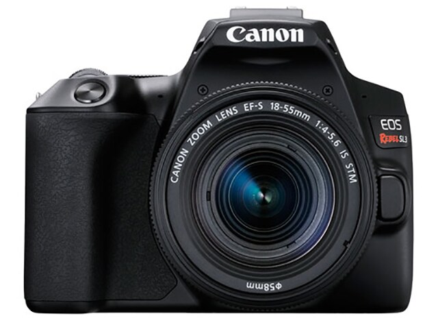 Canon EOS Rebel SL3 24.2MP DSLR Camera with EF-S 18-55mm f/4-5.6 IS STM Lens - Black