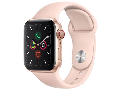 Apple Watch Series 5 40mm Gold Aluminium Case with Pink Sand Sport Band (GPS + Cellular)