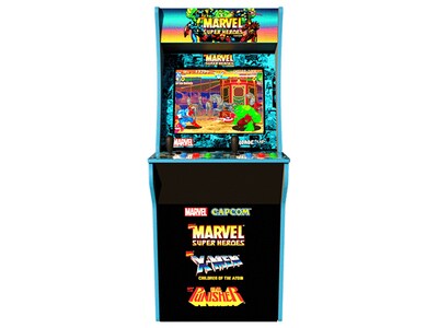 Cabinet d’arcade Marvel Super Heroes avec plateforme personnalisée d’Arcade1UP