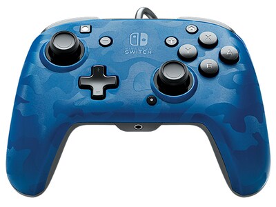 PDP 500-134-NA-CM02 Faceoff Deluxe+ Audio Wired Nintendo Switch Controller - Blue Camo