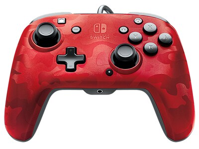 PDP 500-134-NA-CM04 Faceoff Deluxe+ Audio Wired Nintendo Switch Controller - Red Camo