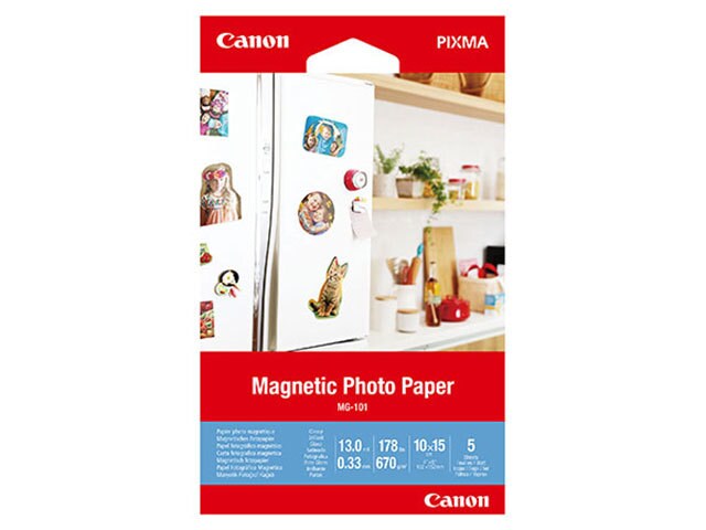 Canon MG-101 4x6 Glossy Magnetic Photo Paper - 5 Sheets