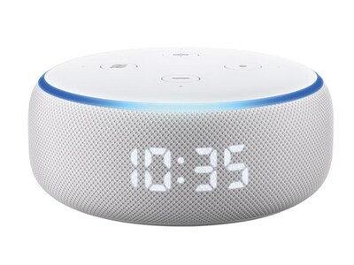 Amazon Echo Dot (3e génération), Enceinte intelligente avec horloge et Alexa - Grès