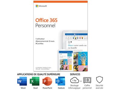 Microsoft Office 365 Personnel - Abonnement de 12 mois - Anglais