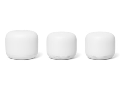 Google Nest Wifi AC2200 Mesh System Router and 2 Add-On Points (3 Pack) - Snow