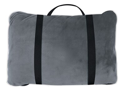 Sharper Image USB Powered Plush Travel Size Heated Blanket & Pillow - Grey