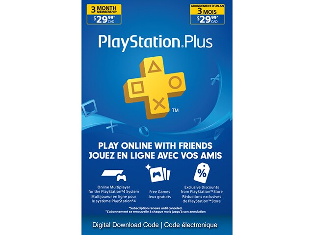 PlayStation® Plus 3-Mois Membership (Code Electronique)