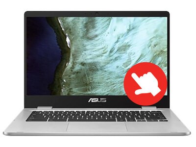 Refurbished - ASUS C423NA-RH01T-CB 14” Touchscreen Chromebook with Intel® N3350, 32GB eMMC, 4GB RAM & Chrome OS - Silver