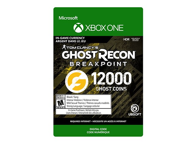 Ghost Recon Breakpoint: 9600 (+2400 bonus) Ghost Coins (Code Electronique) pour Xbox One