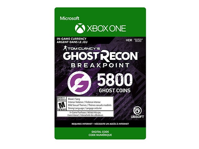 Ghost Recon Breakpoint: 4800 (+1000 bonus) Ghost Coins (Code Electronique) pour Xbox One