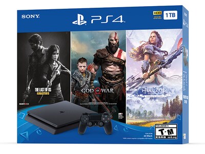 PlayStation®4 Slim 1TB Bundle with God of War, The Last of Us, and Horizon Zero Dawn 