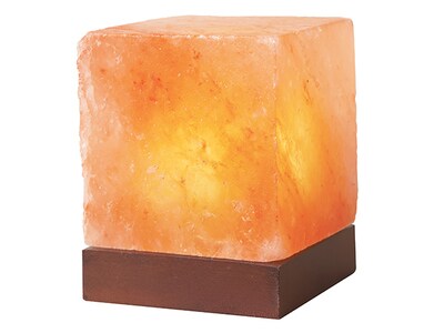 Lampe carrée en sel de cristal de l’himalaya